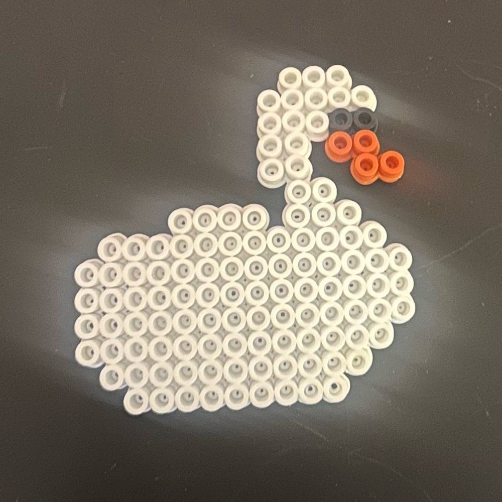 Swan Perler bead magnet